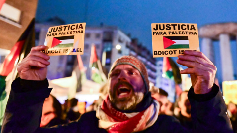 Foto de archivo de las protestas en Madrid contra la participación de Israel en la Euroliga.