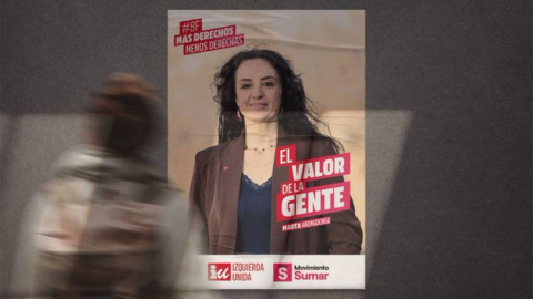 Cartel electoral de la campaña de IU y Movimiento Sumar.