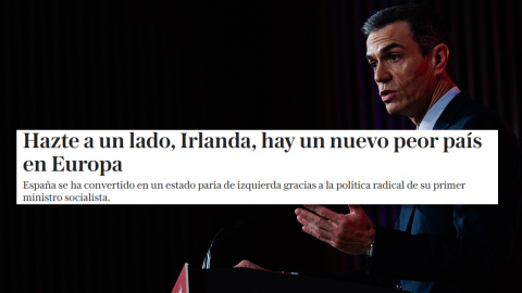 Pedro Sánchez y el titular de 'The Telegraph' El presidente del Gobierno, Pedro Sánchez, y el titular de 'The Telegraph'.