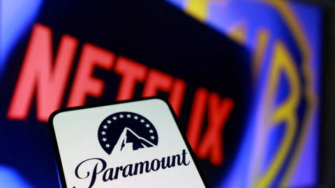 Los logos de Paramount, Netflix, y Warner. Los logos de Paramount, Netflix, y Warner.