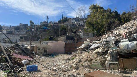 En esta explanada a unos 20 metros de la casa de Abu Diab había un total de 8 viviendas.