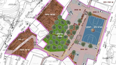 Planos de "Los jardines del Rey David", el complejo que las autoridades israelíes construirán tras echar a los residentes de Silwan.
