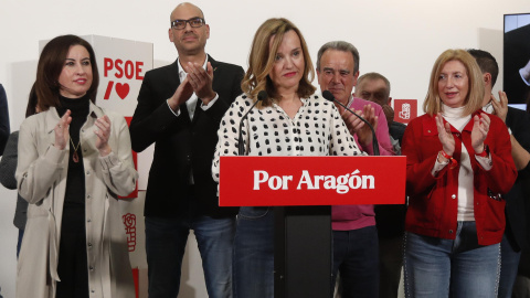 La candidata del PSOE a la Presidencia del Gobierno de Aragón, Pilar Alegría, durante la rueda de prensa en la sede regional del partido en Zaragoza La candidata del PSOE a la Presidencia del Gobierno de Aragón, Pilar Alegría, durante la rueda de prensa en la sede regional del partido en Zaragoza.
