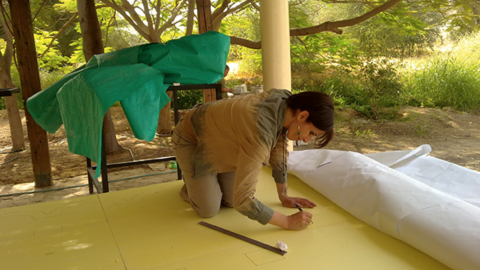 Nadia Habash, en 2010, en el Parque Arqueológico del Palacio de Hisham en Xericó. Imagen cedida. FOTO: Nadia Habash, en 2010, en el Parque Arqueológico del Palacio de Hisham en Xericó.