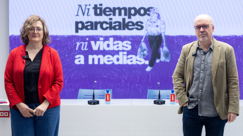 El secretario general de CCOO, Unai Sordo, y la secretaria confederal de Mujeres e Igualdad, Carolina Vidal, durante la presentación del informe 'La brecha salarial de género, síntoma de la desigualdad estructural'. El secretario general de CCOO, Unai Sordo, y la secretaria confederal de Mujeres e Igualdad, Carolina Vidal, durante la presentación del informe 'La brecha salarial de género, síntoma de la desigualdad estructural'.