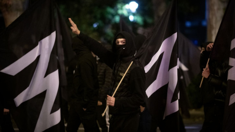 Neonazis de Núcleo Nacional en una manifestación celebrada en noviembre pasado en Madrid.