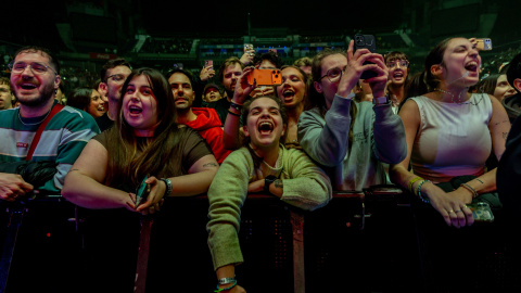 Jóvenes en un concierto en el Movistar Arena de Madrid, en una imagen de archivo. Jóvenes en un concierto en el Movistar Arena de Madrid, en una imagen de archivo.