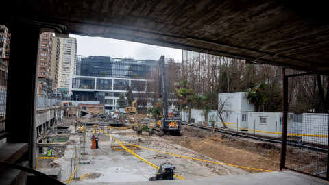 Imagen de archivo de las obras en la parcela del edificio Serantes en Azca, Madrid.