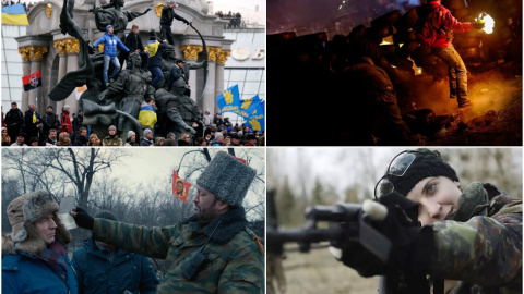 Imágenes de las películas 'Maidan', 'Winter on Fire', 'Donbass' e 'Inner Wars'.