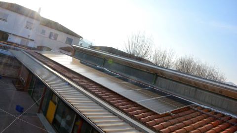 Part de les plaques solars que abasteixen una comunitat energètica