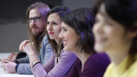 La líder de Podemos, Ione Belarra, preside la reunión del Consejo Ciudadano Estatal, el órgano de dirección política de la formación.