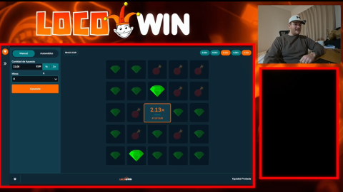 Neburix, en uno de sus vídeos en streaming, en la plataforma Twitch, apostando en Locowin.