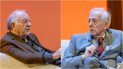 historia Ricardo García Cárcel y Juan Pablo Fusi, durante la presentación del libro Vidas españolas.