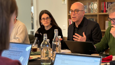 Els directors generals d'Abacus, Oriol Soler i Clara Gómez, a la Casa Abacus