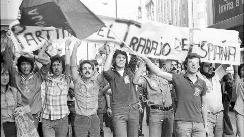 Manifestación por la legalización de los partidos políticos en Madrid.