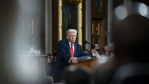 El presidente Donald Trump durante el discurso sobre el estado de la Unión.