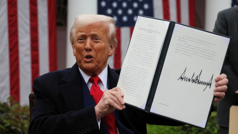 El presidente de EEUU, Donald Trump, El presidente de EEUU, Donald Trump, durante la firma de una orden ejecutiva.