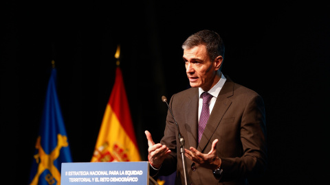 El presidente del Gobierno, Pedro Sánchez, durante un acto en Asturias.