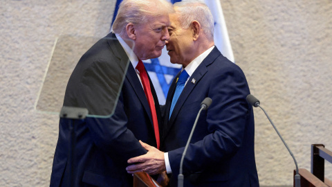 Foto de archivo de Donald Trump y Benjamin Netanyahu.