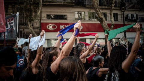 Marcha por el Día Internacional de la Mujer Trabajadora en la Ciudad Autónoma de Buenos Aires, Argentina.