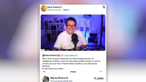 Respuesta de Óscar Puente al tuit de Marta Rivera.