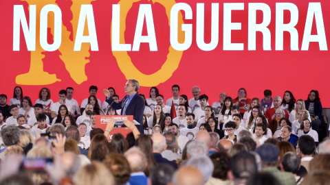 El expresidente del Gobierno José Luis Rodríguez Zapatero, interviene durante el cierre de la campaña del PSOE, a 13 de marzo de 2026, en Valladolid, Castilla y León.