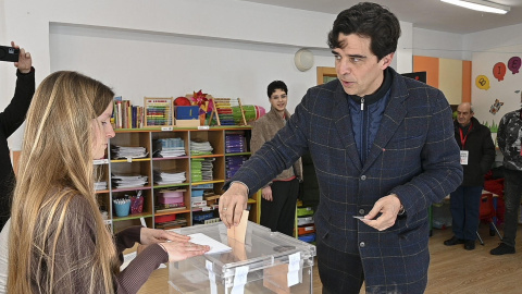 Gascón, votando esta mañana en Palencia.