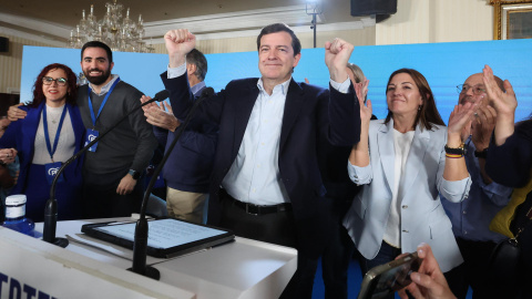 El presidente de Castilla y León, Alfonso Fernández Mañueco El presidente de Castilla y León, Alfonso Fernández Mañueco, celebra los resultados electorales tras las elecciones.