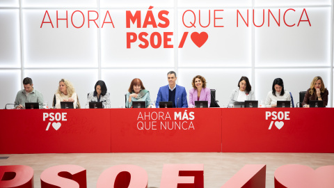 Imagen de la Ejecutiva Federal del PSOE celebrada este lunes tras las elecciones de Castilla y León