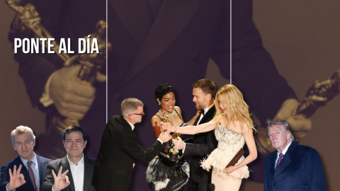 Fotomontaje con imágenes de Alberto Núñez Feijóo, Alfonso Fernández Mañueco, la 98 gala de los Oscar y Donald Trump.