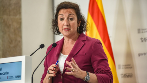 La consellera d'Economia, Alícia Romero, en una roda de premsa aquest dijous