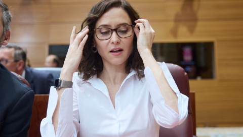 Isabel Díaz Ayuso, este jueves en la Asamblea de Madrid.