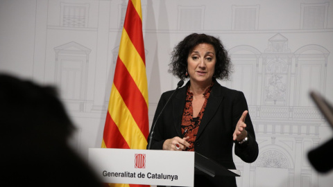 La consellera Alícia Romero, en la roda de premsa d'aquest divendres. 20/03/2026 La consellera Alícia Romero, en la roda de premsa d'aquest divendres.