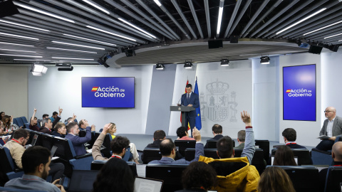 El presidente del Gobierno, Pedro Sánchez, durante su comparecencia este viernes.