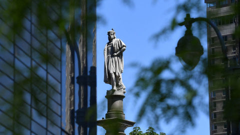 Imagen de archivo de una estatua de Cristóbal Colón en Nueva York.