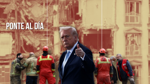 Fotomontaje con imágenes de Donald Trump.