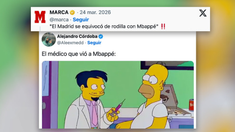 Memes sobre el supuesto error médico con Mbappé.