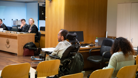 El exdiputado Pablo Echenique comparece ante la Audiencia Provincial de Madrid.