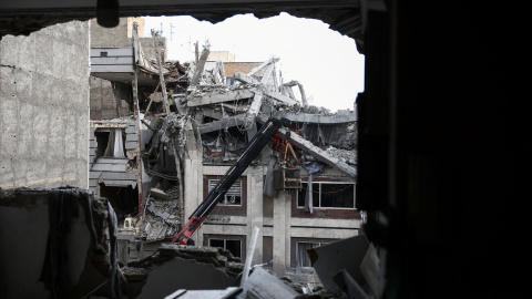 Un edificio bombardeado en Teherán.
