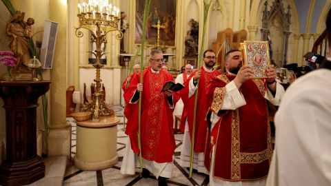 Cristianos este domingo en la Ciudad Vieja de Jerusalén. Cristianos este domingo en la Ciudad Vieja de Jerusalén.