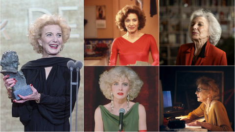 Marisa Paredes recogiendo el Goya de honor, y en algunas de sus interpretaciones.