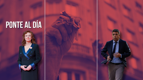 Fotomontaje con las imágenes de Susan Sarandon y Carlos Mazón. Fotomontaje con las imágenes de Susan Sarandon y Carlos Mazón.