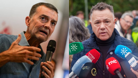 El coordinador federal de IU y candidato de Por Andalucía, Antonio Maíllo, y el hasta ahora cabeza de lista de Podemos a la Junta, Juan Antonio Delgado. El coordinador federal de IU y candidato de Por Andalucía, Antonio Maíllo, y el hasta ahora cabeza de lista de Podemos a la Junta, Juan Antonio Delgado.
