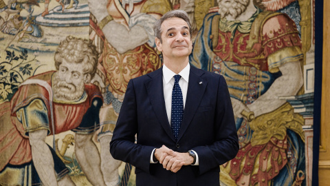 El primer ministro de Grecia, Kyriakos Mitsotakis, en el Palacio de La Zarzuela, el 12 de enero de 2026.