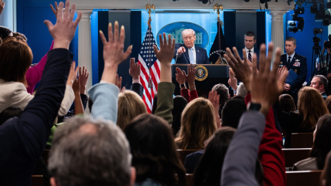 El presidente de Estados Unidos, Donald Trump, durante una rueda de prensa en la Casa Blanca El presidente de Estados Unidos, Donald Trump, durante una rueda de prensa en la Casa Blanca