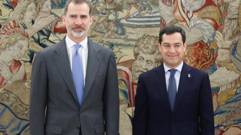 El rey Felipe VI y Juan Manuel Moreno Bonilla. Archivo.