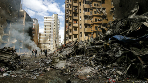 Los daños causados ​​por los ataques israelíes en Beirut.
