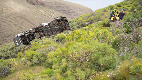 Imagen del accidente de autobús en San Sebastián de La Gomera, Canarias. Imagen del accidente de autobús en San Sebastián de La Gomera, Canarias.