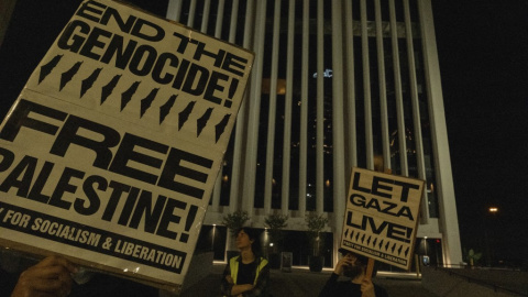 Concentración en apoyo a Gaza en Atlanta, EEUU, el 4 de octubre de 2025.