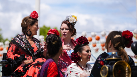 Detalle del ambiente del Real de la Feria de Abril de Sevilla.